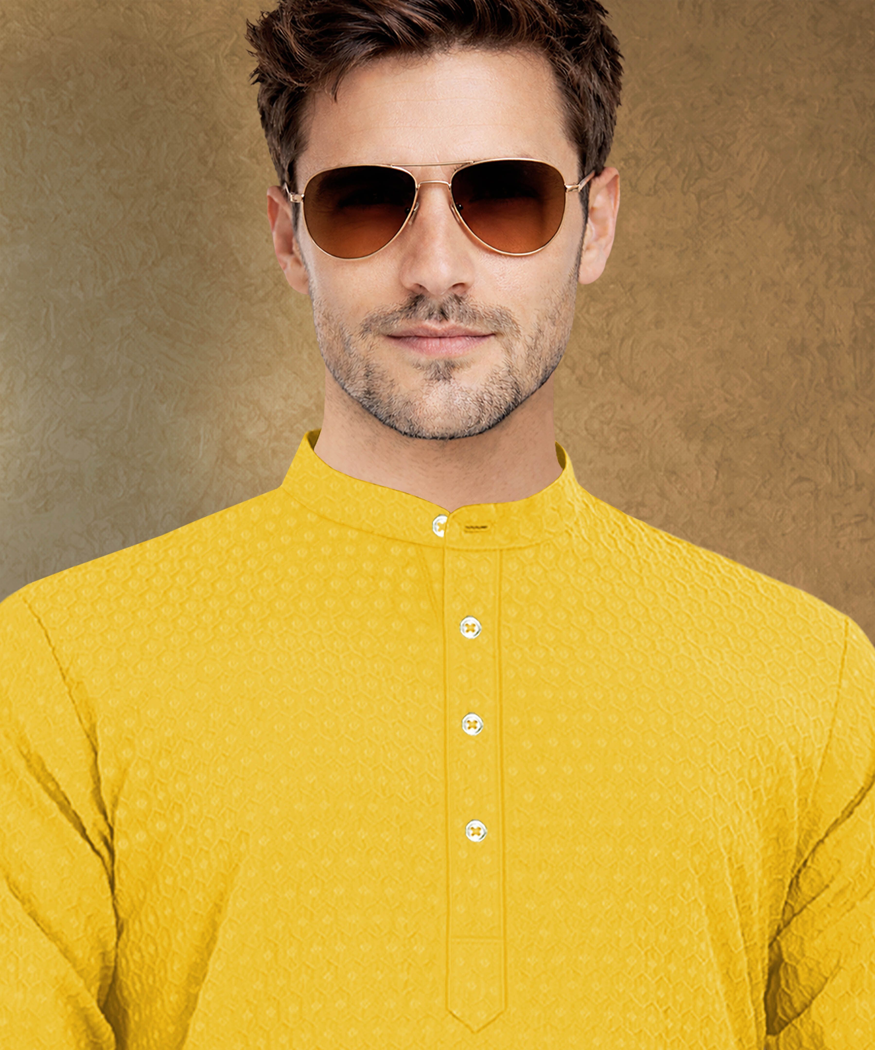 vebnor Men Solid Jacquard Straight Kurta-picture-12