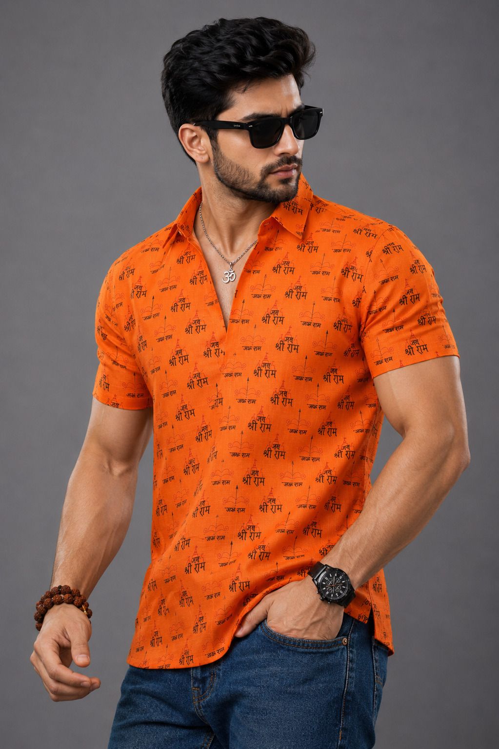 axolotl Printed Cotton Blend Straight Kurta for Men-picture-12