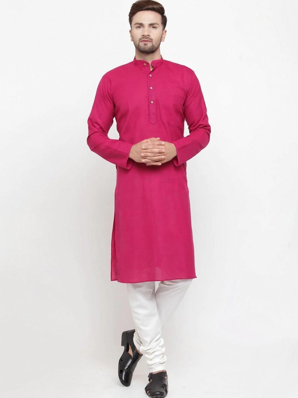 stylevaultt Solid Cotton Blend A-line Kurta for Men-picture-14