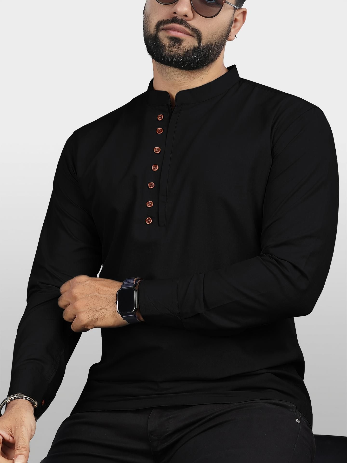 vtexx Solid Cotton Blend Straight Kurta for Men-picture-18