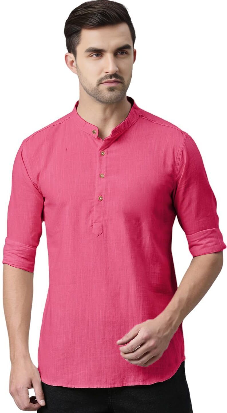 amritenterprise Solid Pure Cotton Straight Kurta for Men-picture-29
