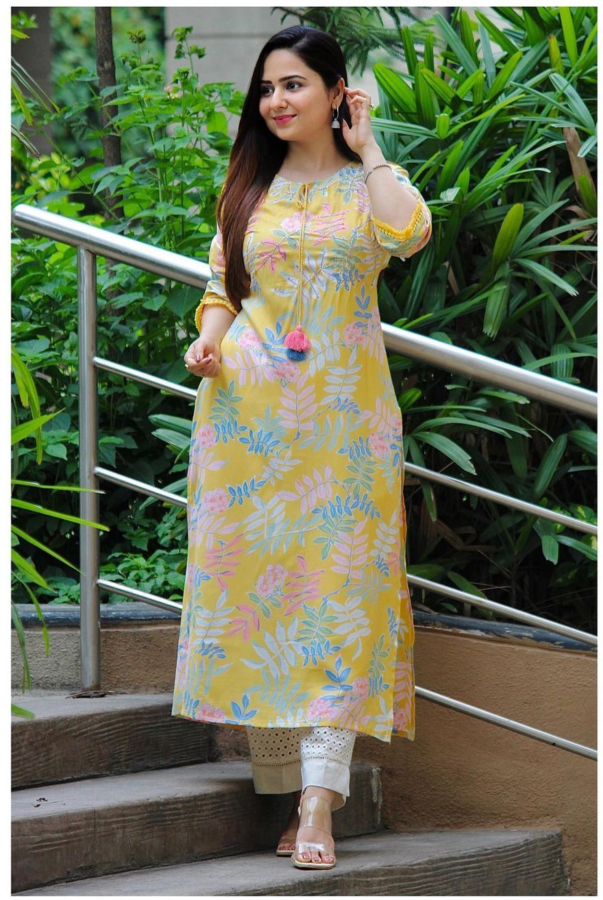 Women Printed Viscose Rayon Straight Kurta-image-18