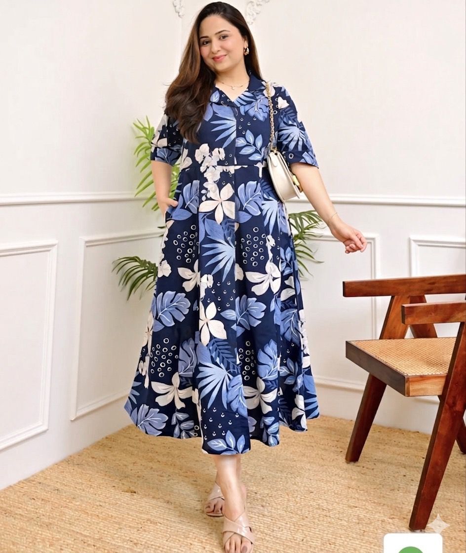 Printed Viscose Rayon Flared Kurta for Women-image-10