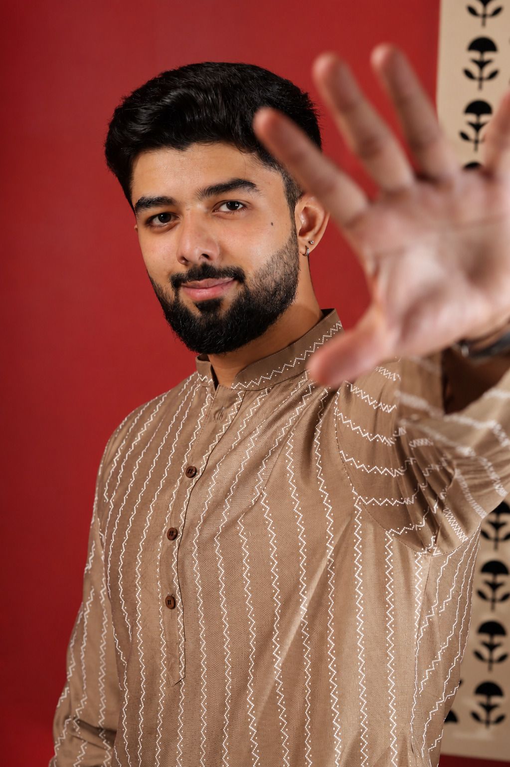koshin Striped Cotton Blend Straight Kurta for Men-picture-47
