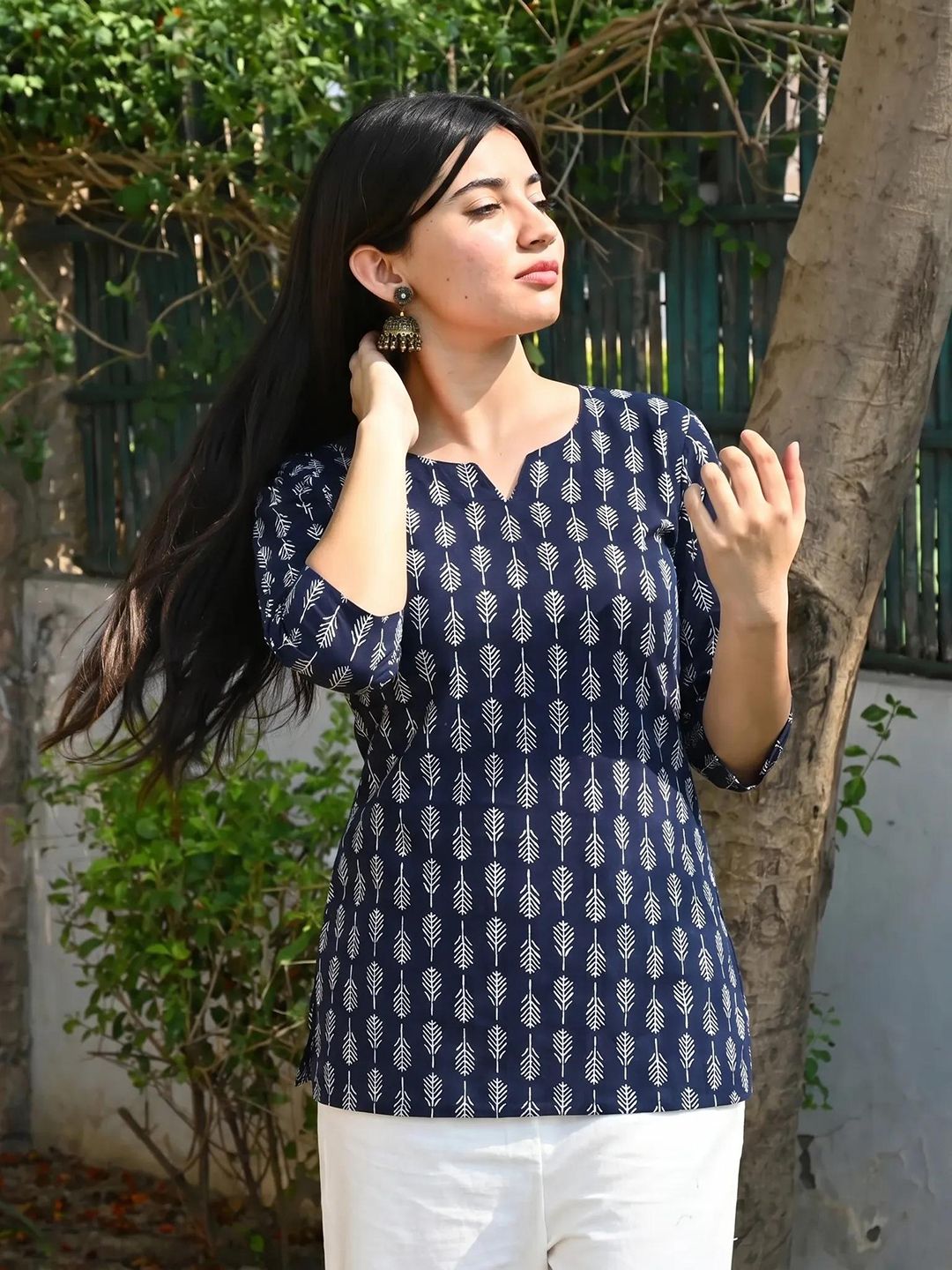 ethnicbasket Printed Cotton Blend Straight Kurta for Women-picture-16