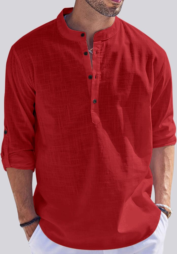 zartha Men Solid Cotton Blend Straight Kurta-picture-15