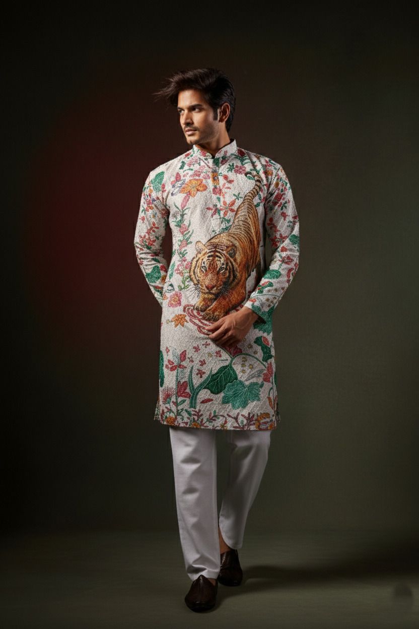 Men Viscose Rayon Kurta Pyjama Set