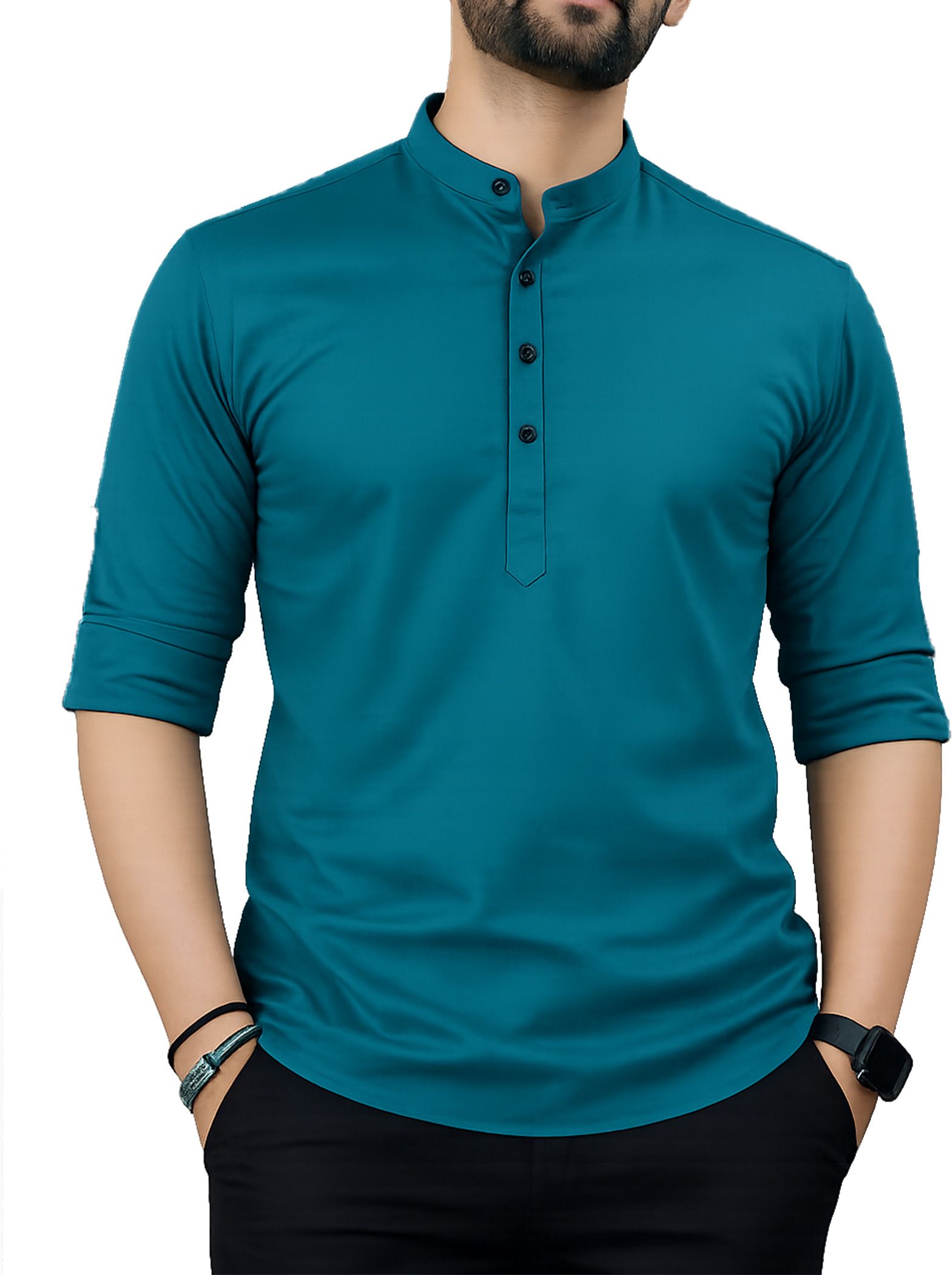 kavyangle creation Men Self Design Cotton Blend Straight Kurta-picture-36