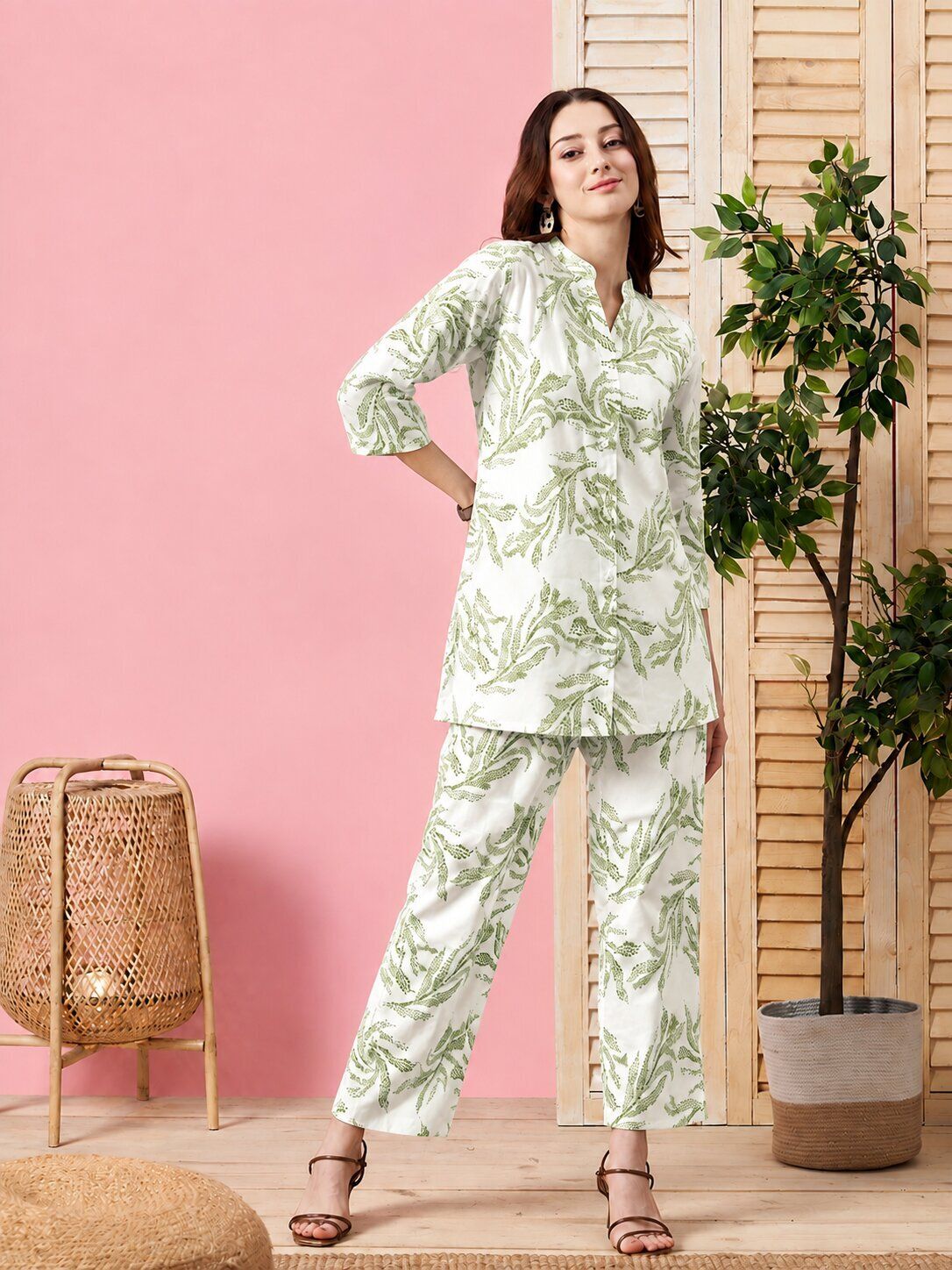 kiana house of fashion Pack of 2 Floral Print Cotton Blend Straight Kurta for Women-picture-13