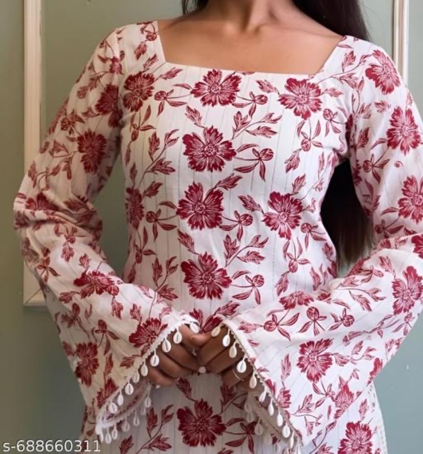 Floral Print Pure Cotton A-line Kurta for Women-image-37