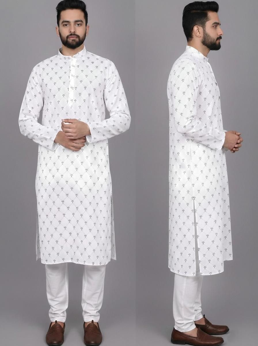 stylekurta Printed Cotton Blend Straight Kurta for Men-picture-22