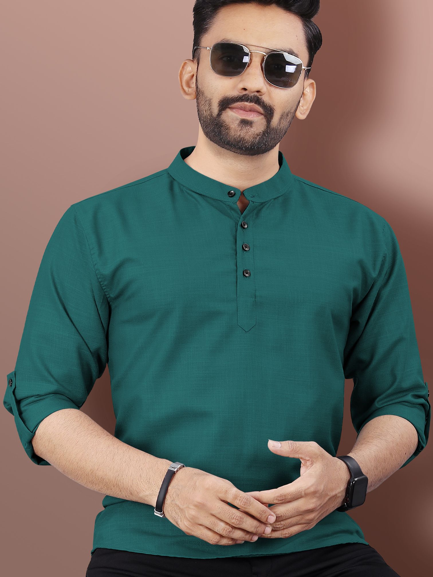vebnor Men Solid Cotton Blend Straight Kurta-picture-15