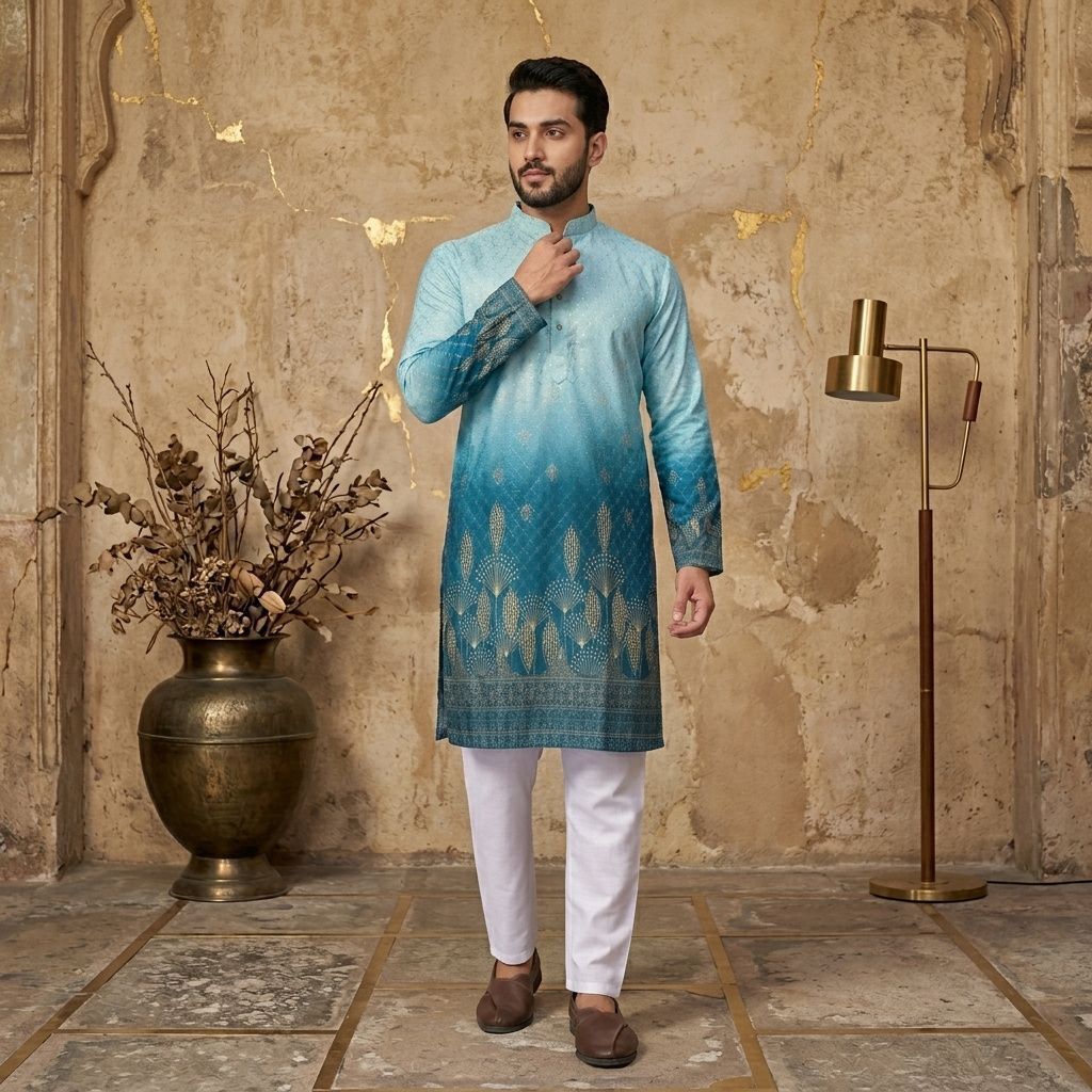 stylekurta Embroidered Jacquard Straight Kurta for Men-picture-19
