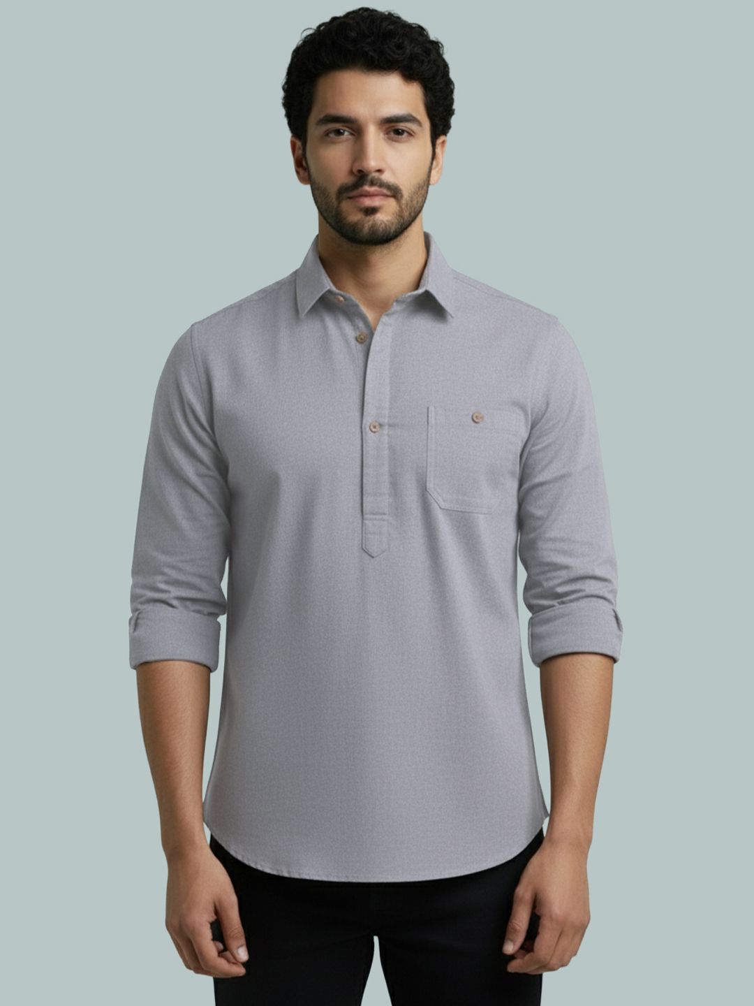 edinswoifs trend Solid Cotton Blend Straight Kurta for Men-picture-17