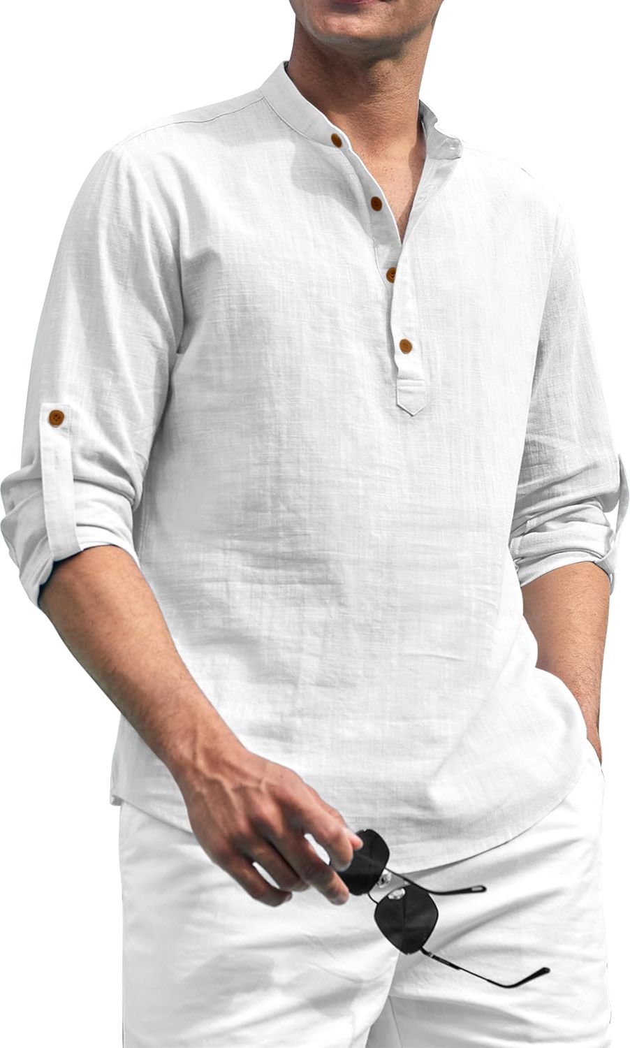 shopyclick Solid Cotton Blend Straight Kurta for Men-picture-12