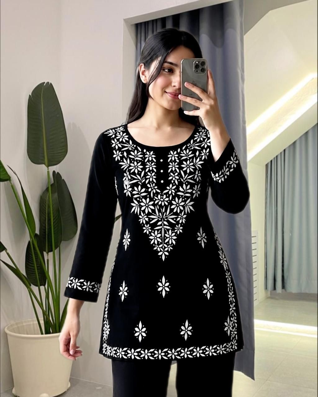 Embroidered Viscose Rayon A-line Kurta for Women-image-31