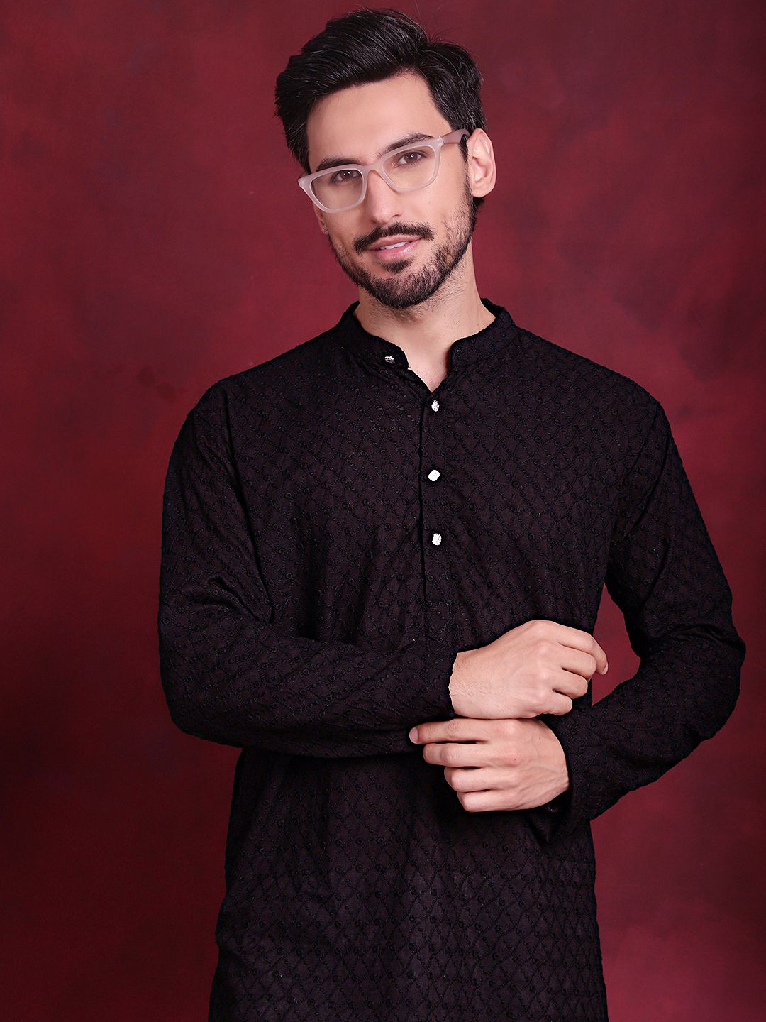 jompers Embroidered Pure Cotton Straight Kurta for Men-picture-27