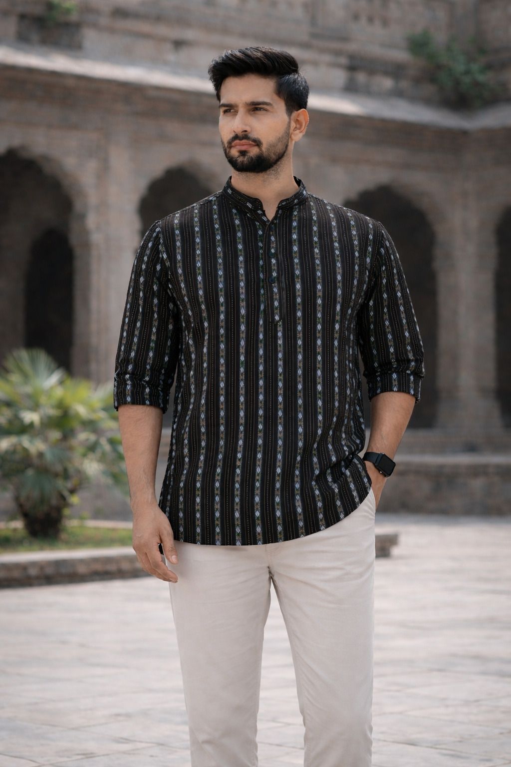 ladsloom Men Striped Pure Cotton Straight Kurta-picture-18