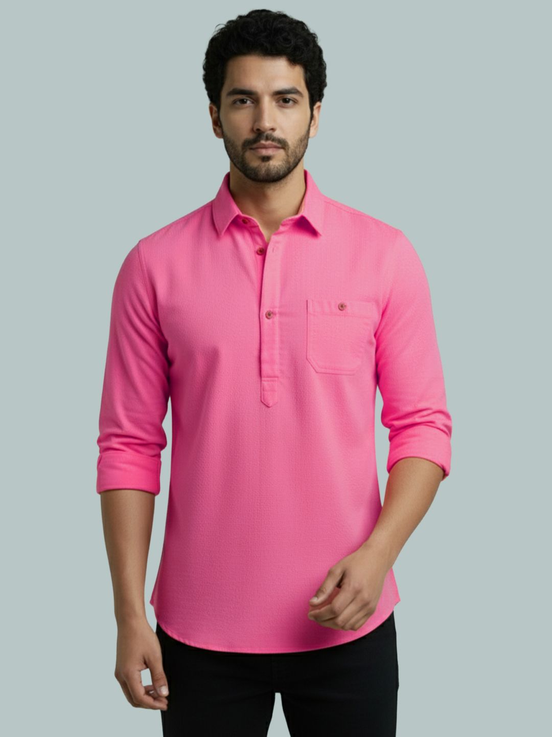 edinswoifs trend Solid Cotton Blend Straight Kurta for Men-picture-23