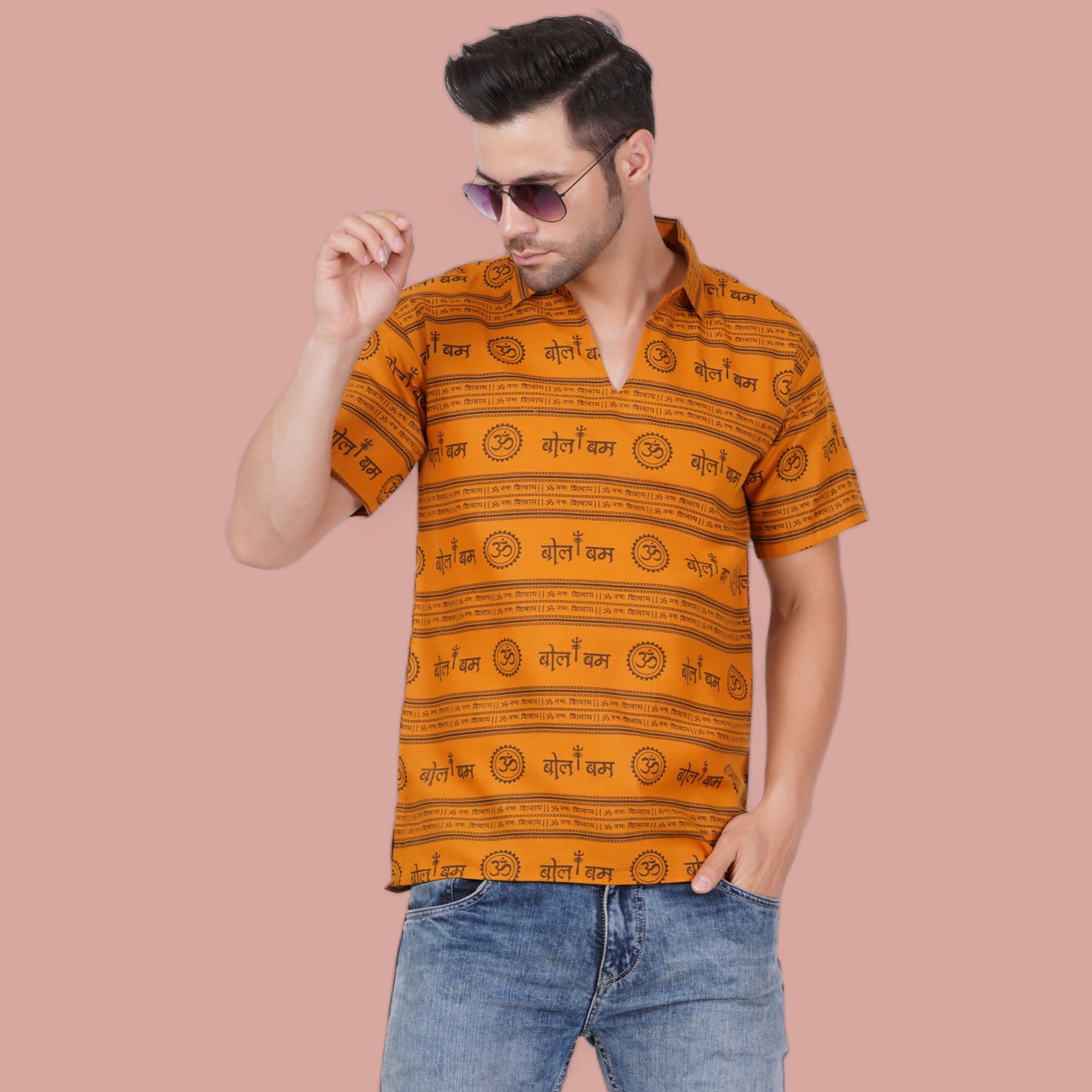axolotl Printed Cotton Blend Straight Kurta for Men-picture-12