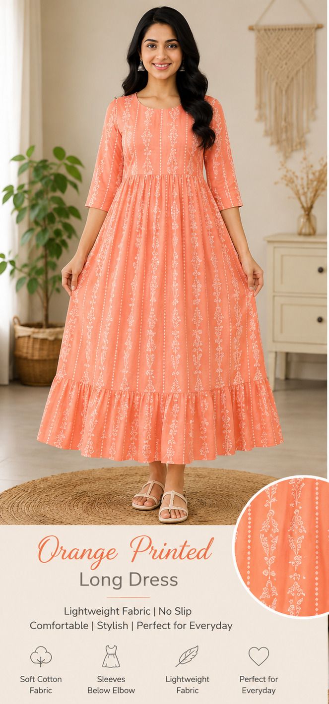 Printed Pure Cotton Flared Kurta for Women-image-6