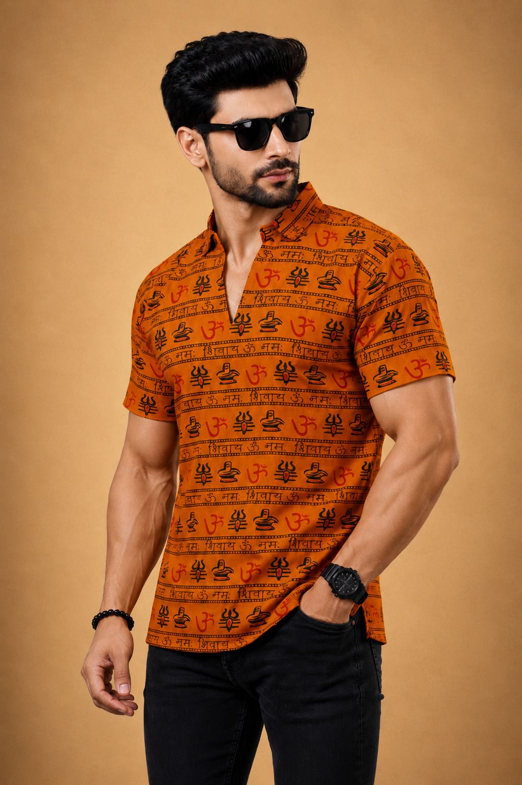 kipekee Printed Cotton Blend Straight Kurta for Men-picture-18
