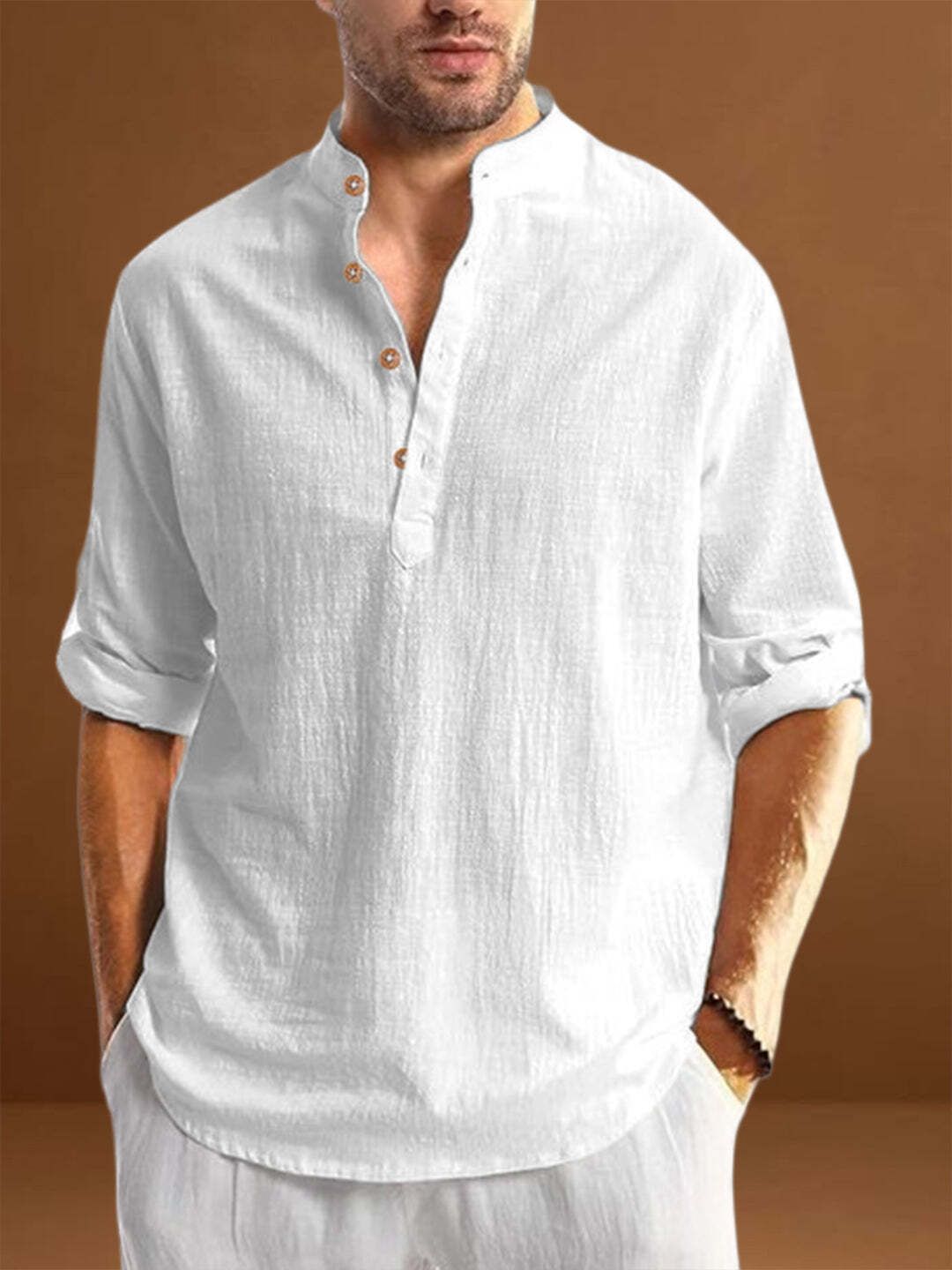 dareal Solid Cotton Blend A-line Kurta for Men-picture-3