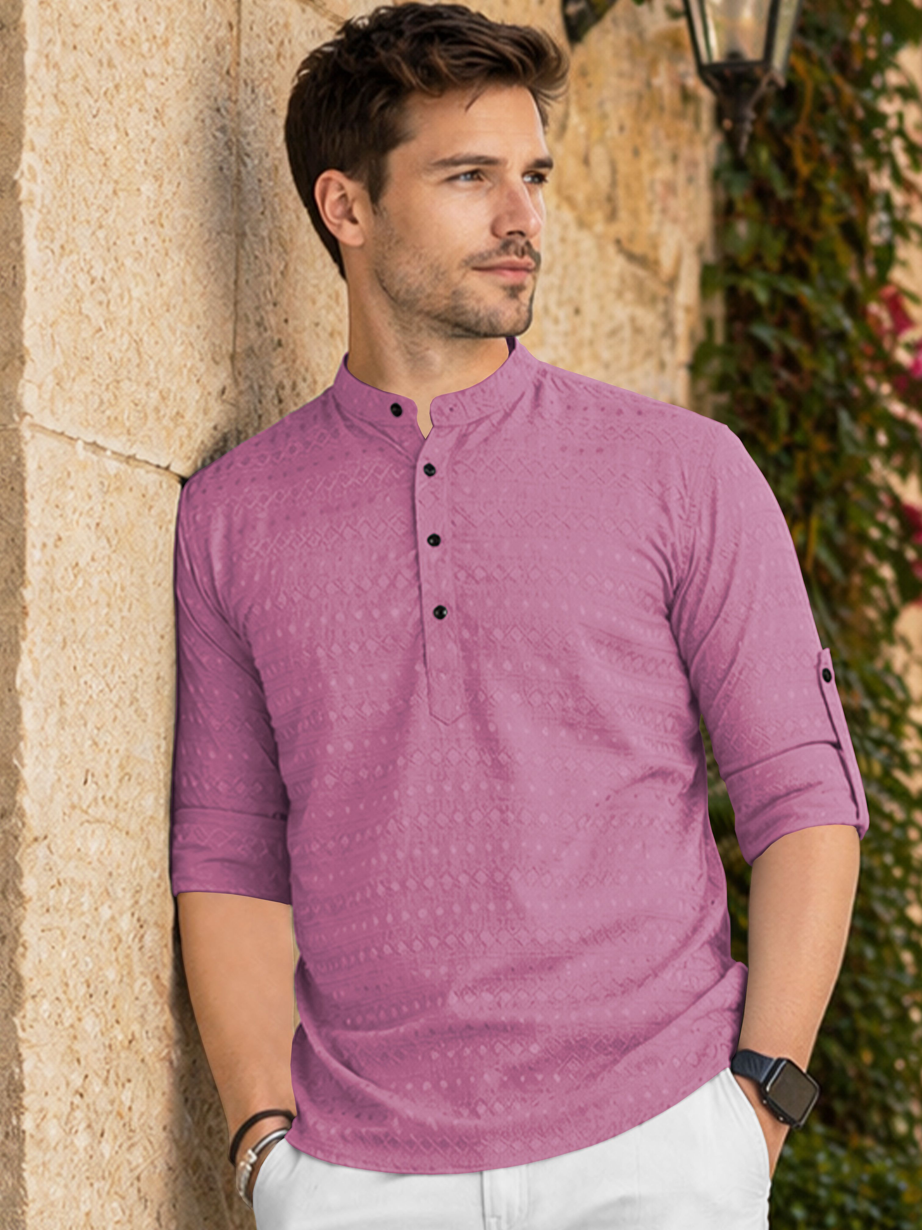 vebnor Men Self Design Art Silk Straight Kurta-picture-16