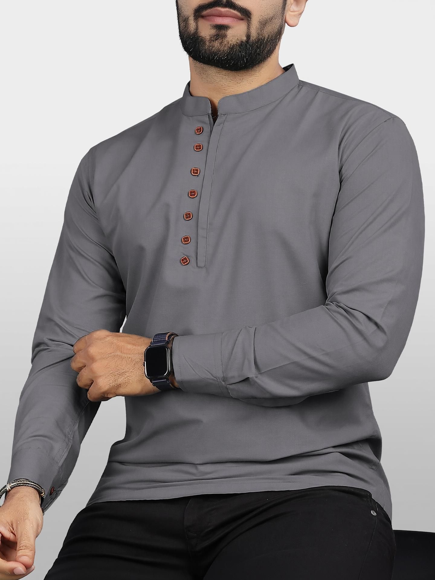 vtexx Solid Cotton Blend Straight Kurta for Men-picture-14