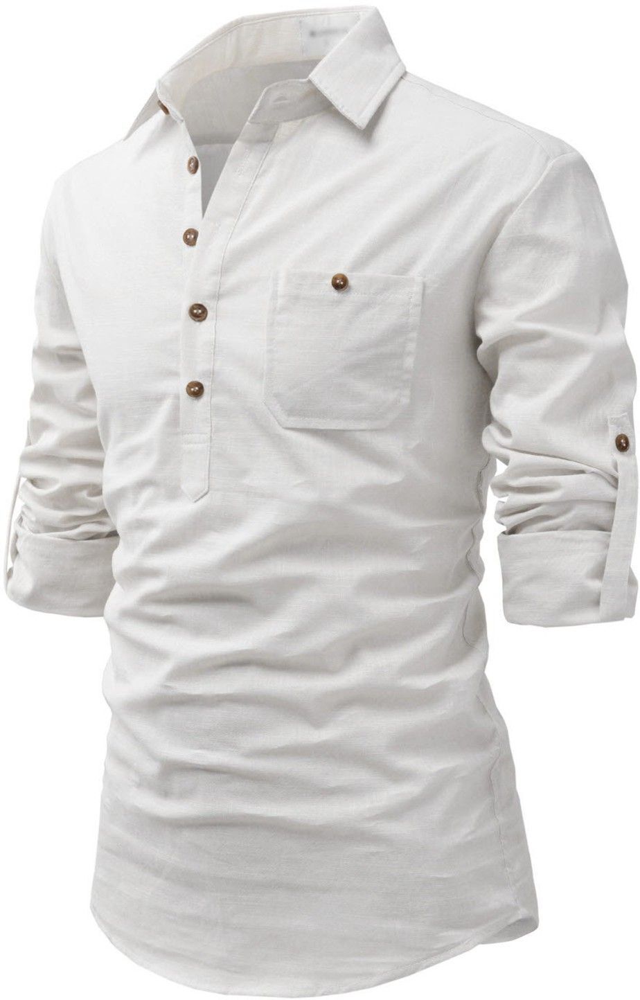 amritenterprise Solid Cotton Blend Straight Kurta for Men-picture-2