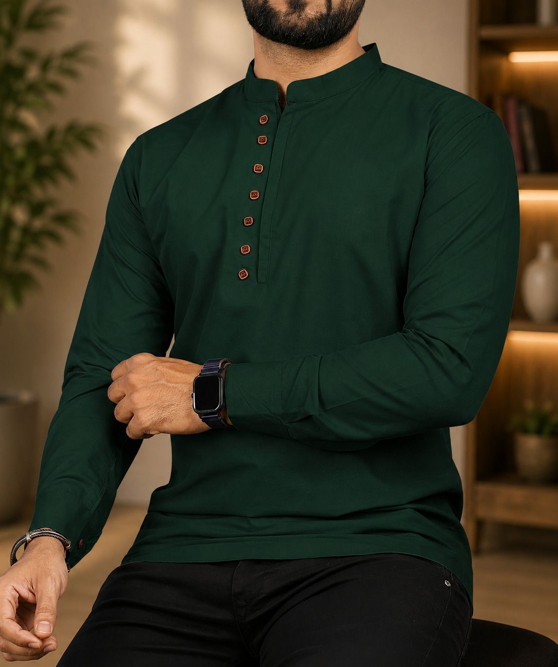 jagrutifashion Solid Cotton Blend Straight Kurta for Men-picture-41