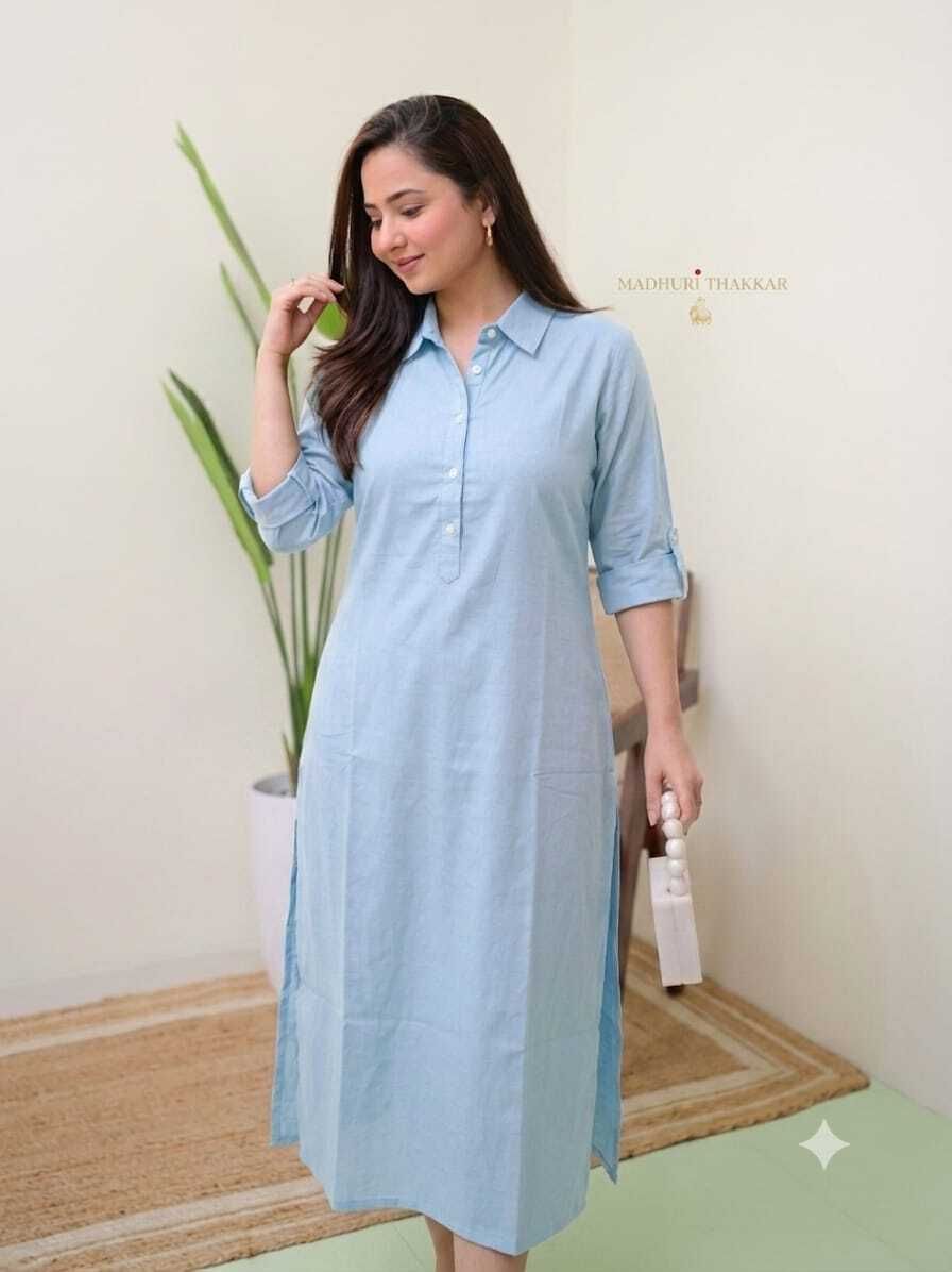 ashru Solid Cotton Blend Straight Kurta for Women-picture-23