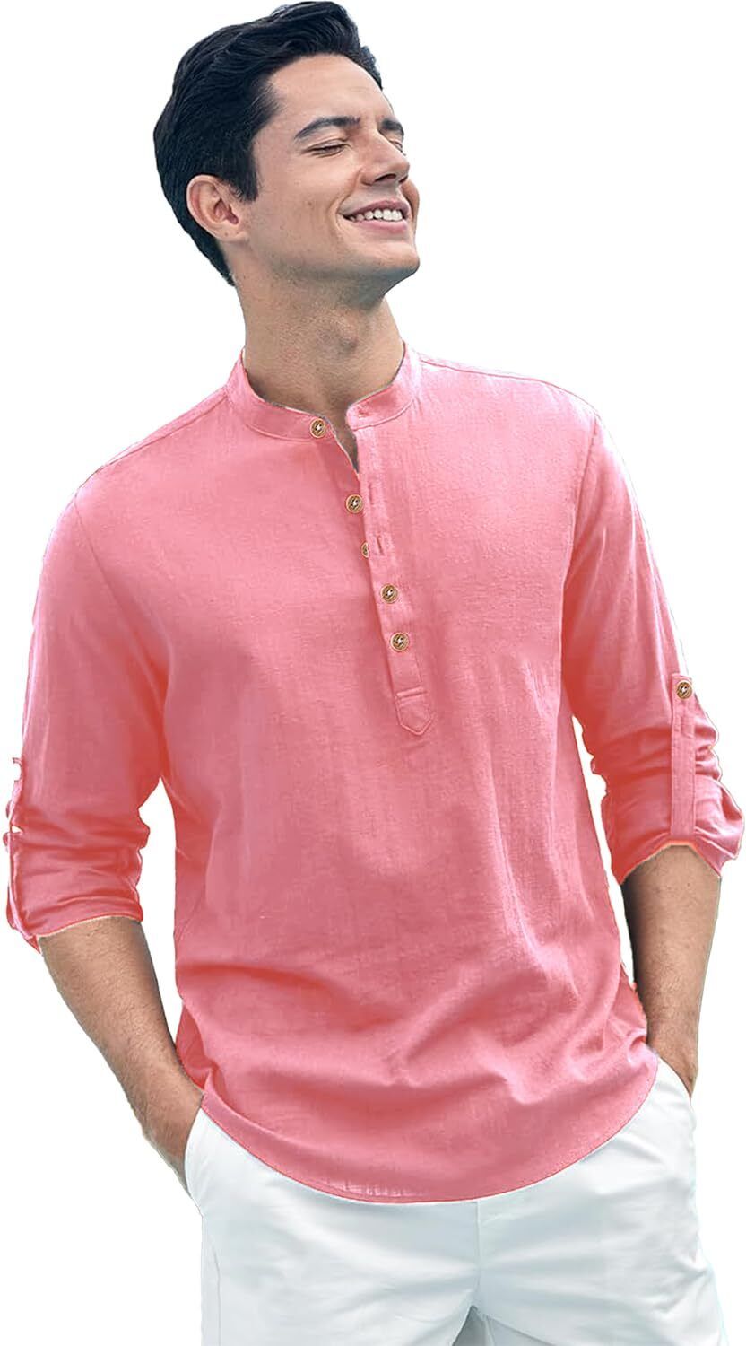 Printed Cotton Blend Straight Kurta for Men-image-3