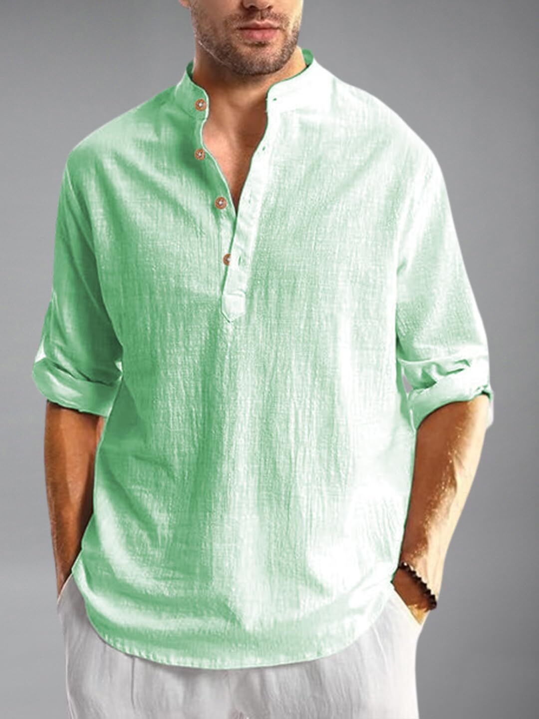 woifas edins trend Solid Cotton Blend Straight Kurta for Men-picture-33