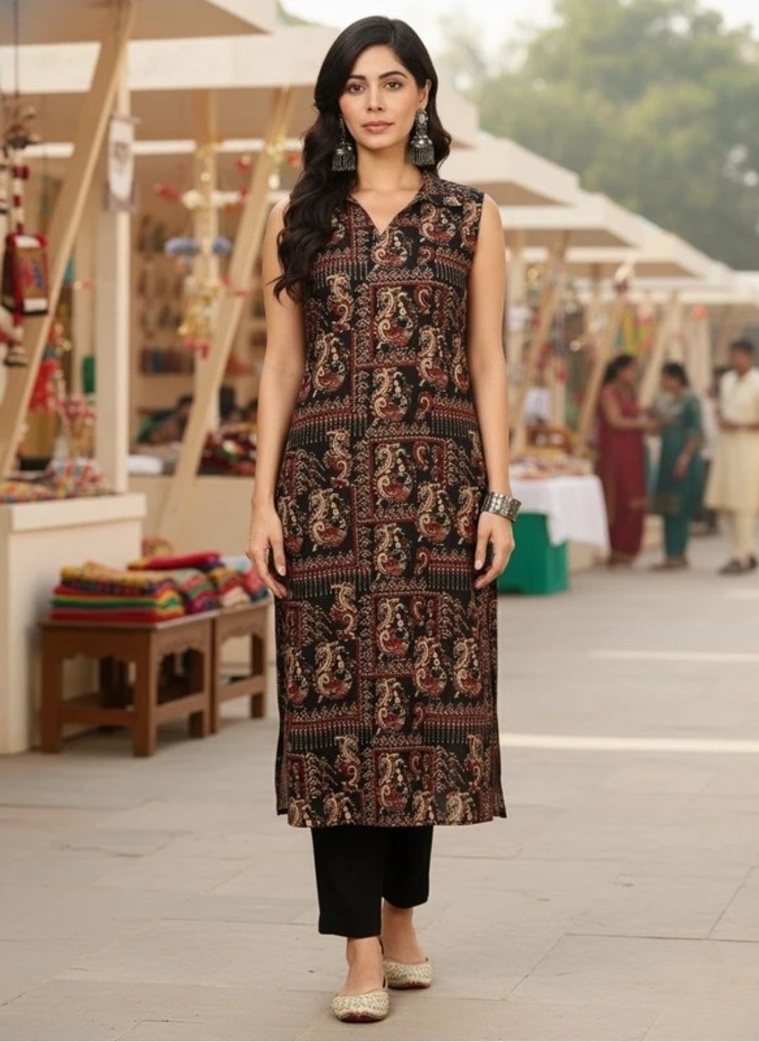 Women Printed Pure Cotton A-line Kurta-image-28