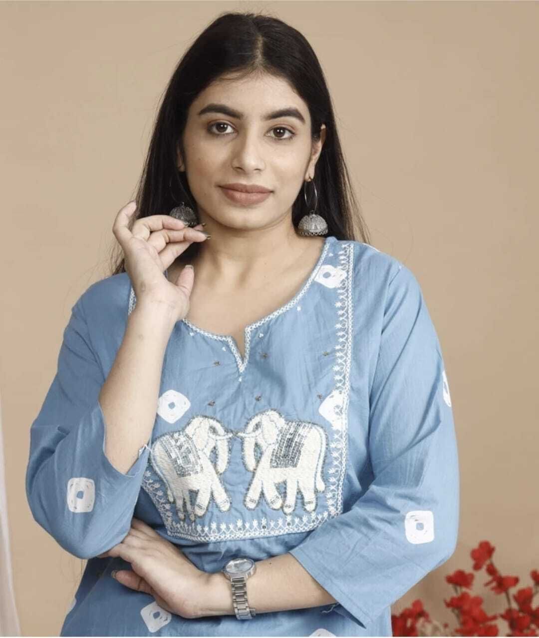 suchaye Women Embroidered Pure Cotton Straight Kurta-picture-11