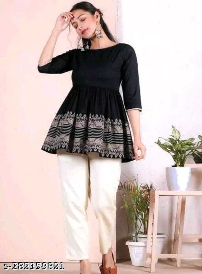houseofcommon Printed Viscose Rayon Flared Kurta for Women-picture-14