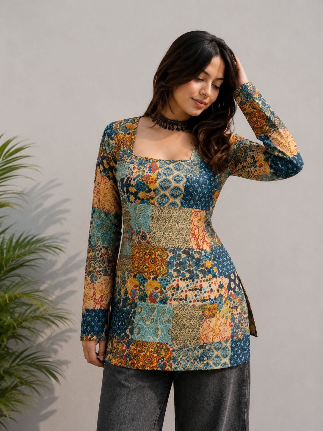 Printed Viscose Rayon Tunic Kurta for Women-image-19