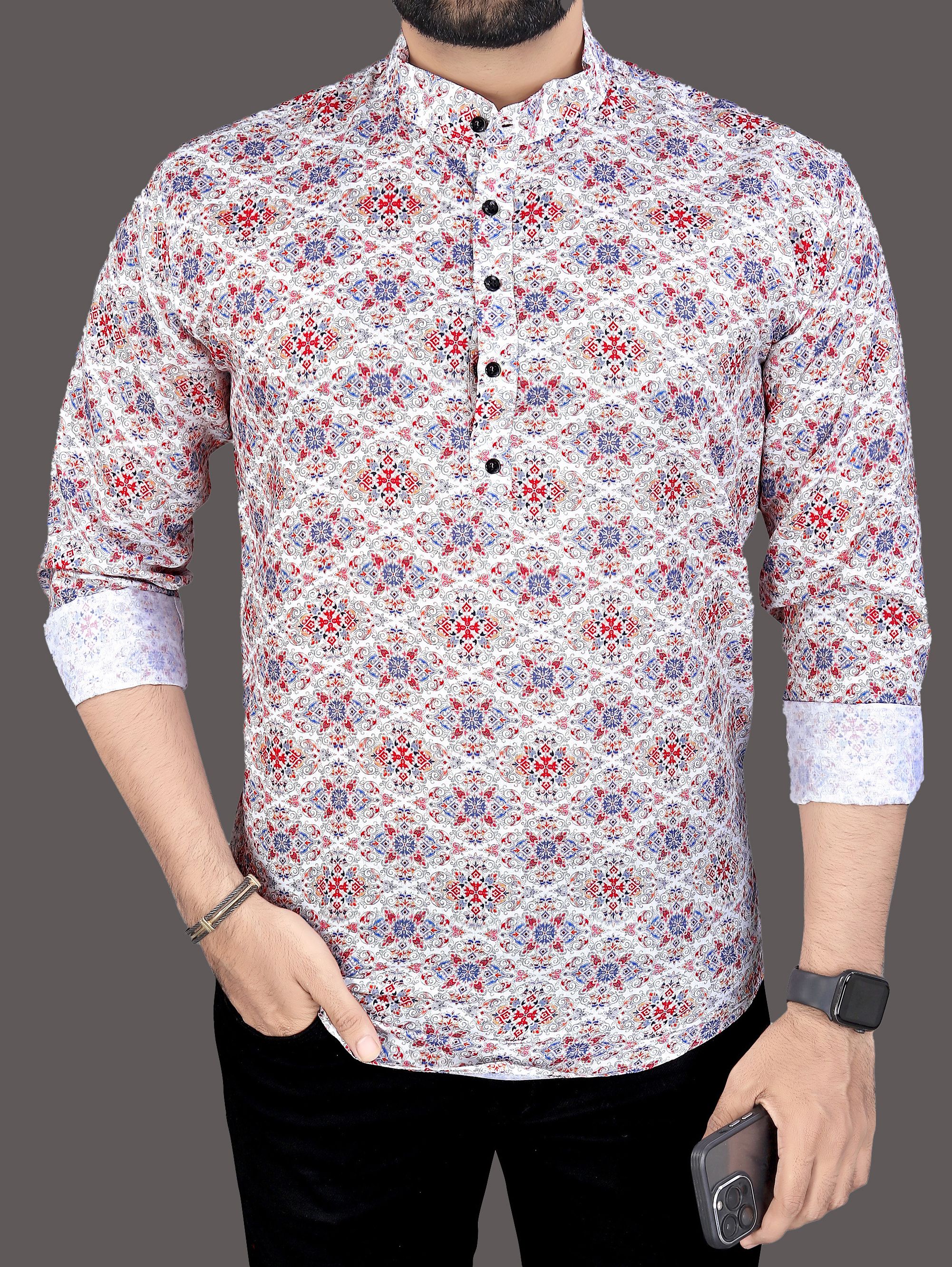 Men Printed Cotton Blend A-line Kurta-image-23