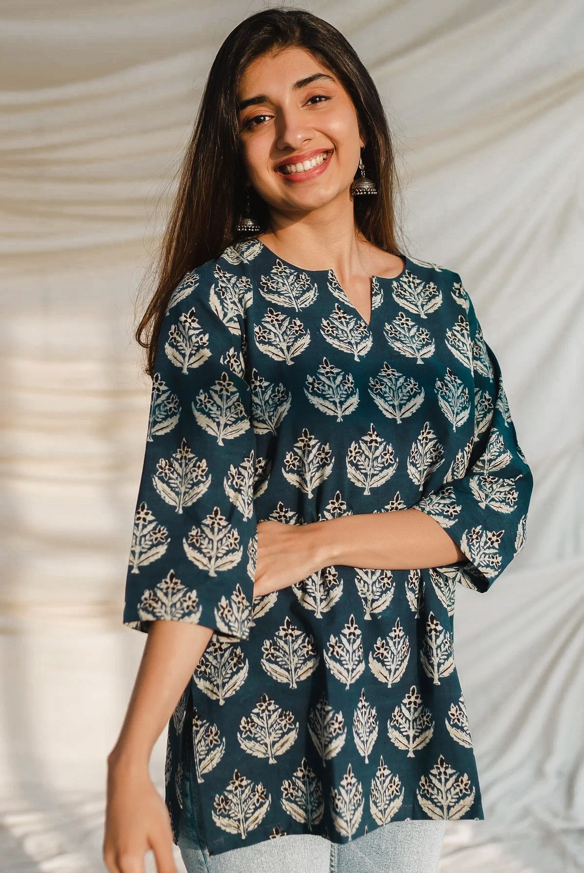 Women Printed Pure Cotton Straight Kurta-image-43