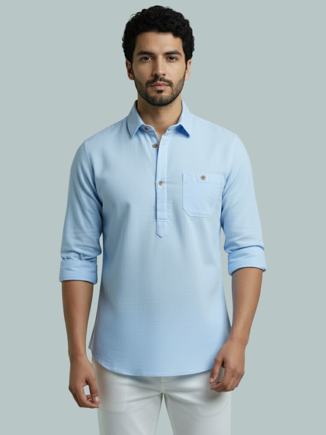 edinswoifs trend Solid Cotton Blend Straight Kurta for Men-picture-19