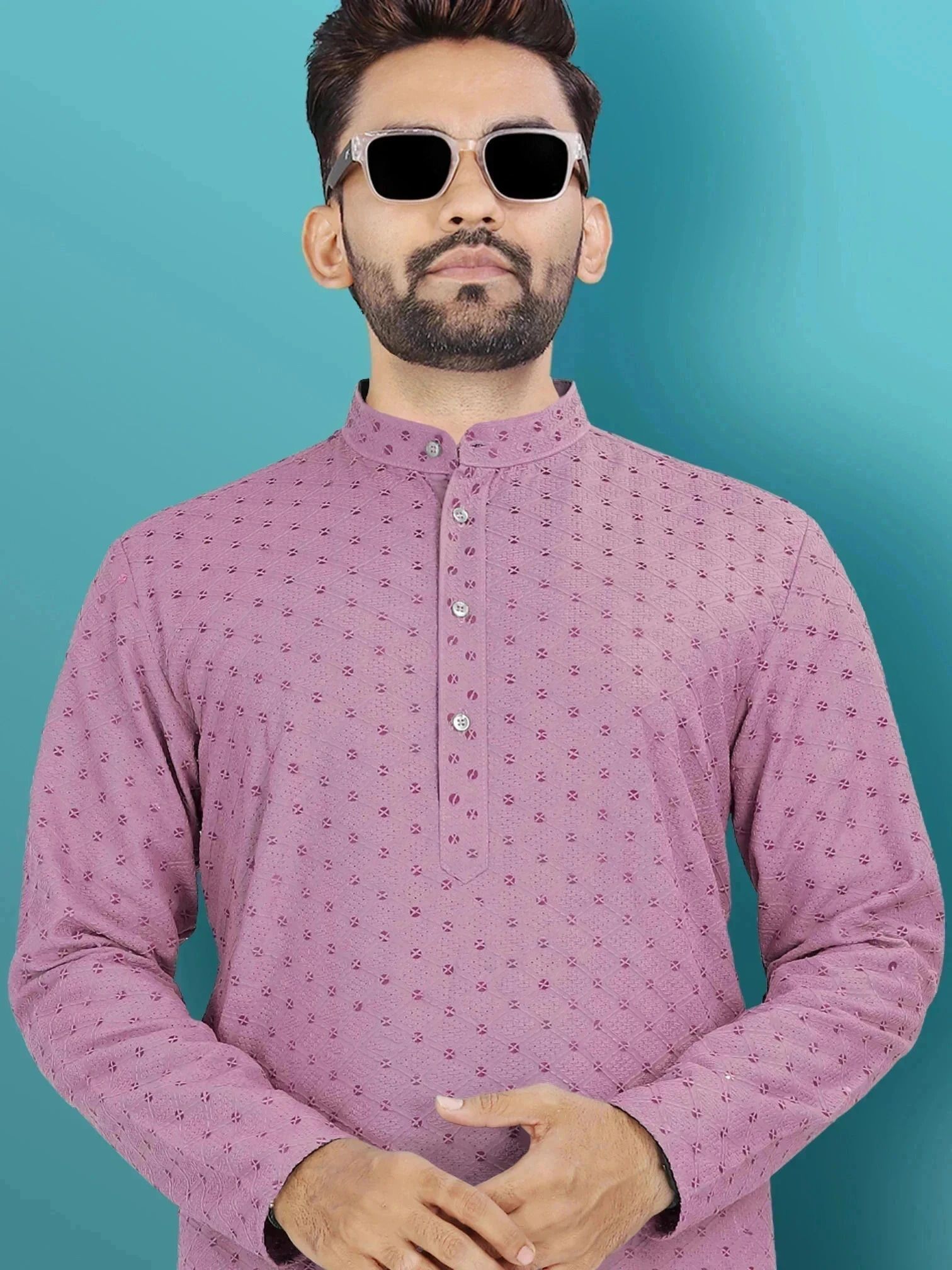 vebnor Men Self Design Jacquard Straight Kurta-picture-30