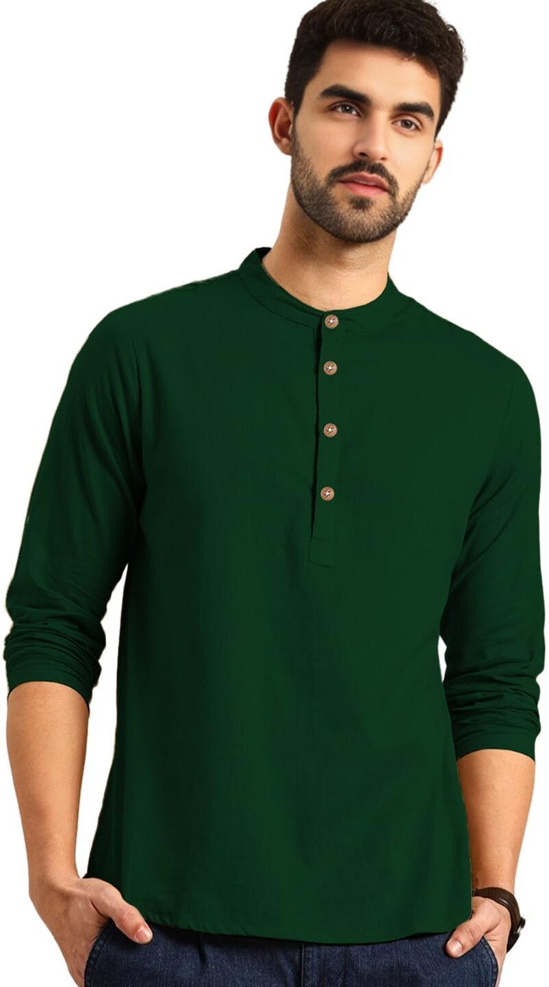 Solid Pure Cotton Straight Kurta for Men-image-48