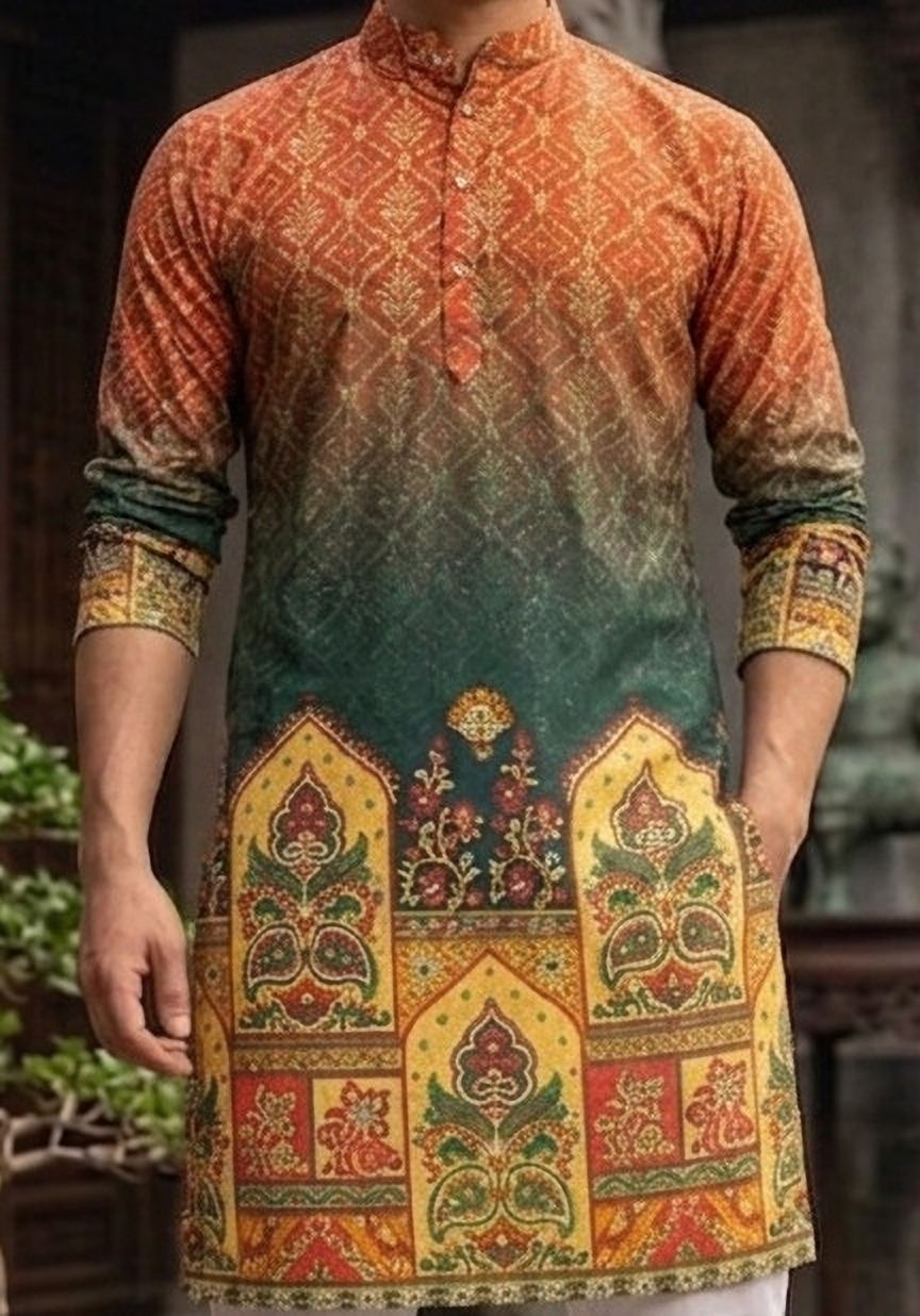 mentific Men Printed Pure Cotton Straight Kurta-picture-15