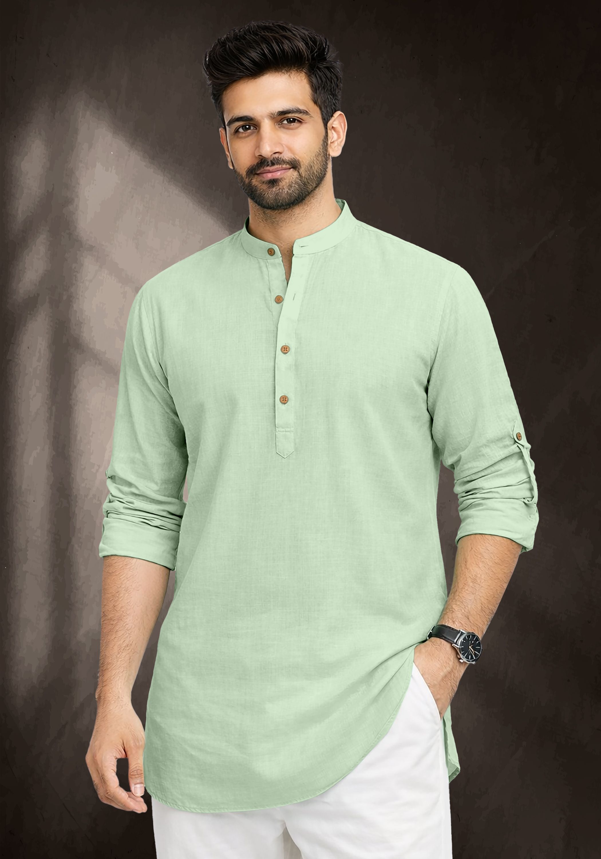 imperial choice Solid Cotton Blend Straight Kurta for Men-picture-18
