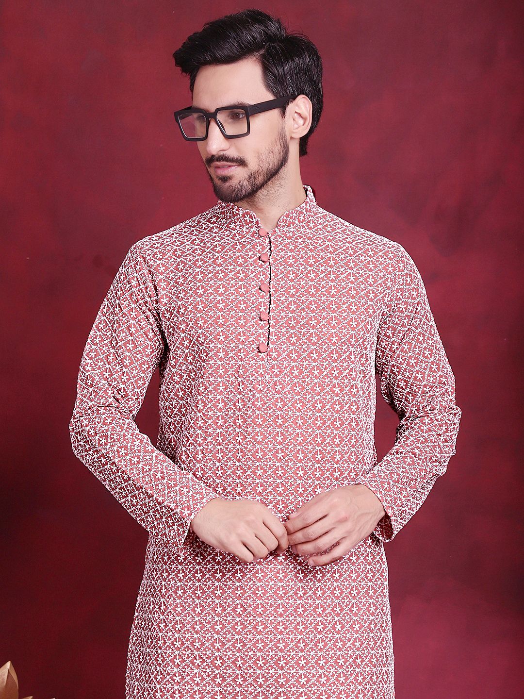 jompers Men Embroidered Pure Cotton Straight Kurta-picture-13