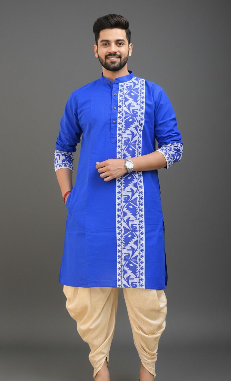 chandra Men Woven Design Pure Cotton Straight Kurta-picture-24