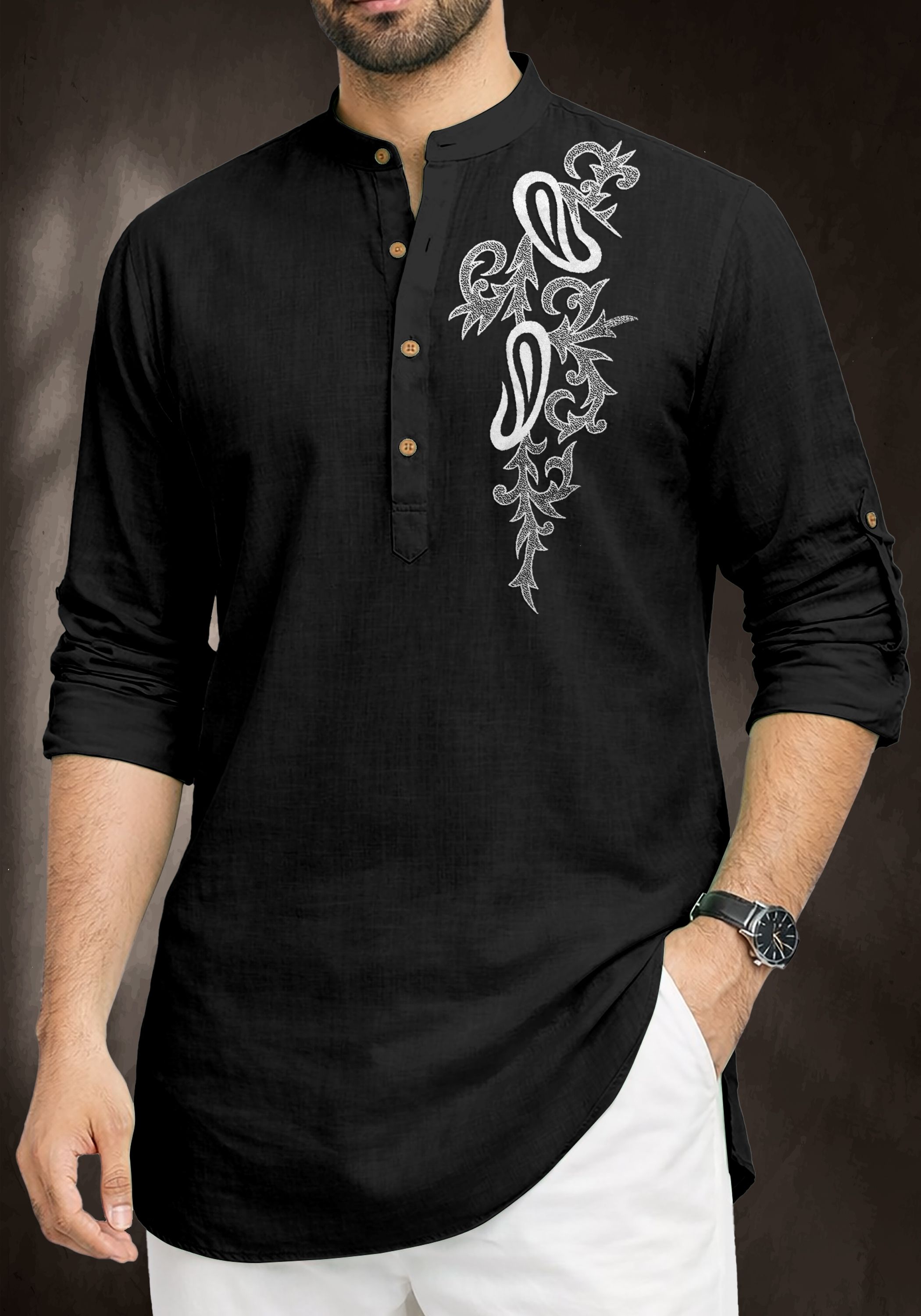 imperial choice Men Printed Cotton Blend Straight Kurta-picture-14