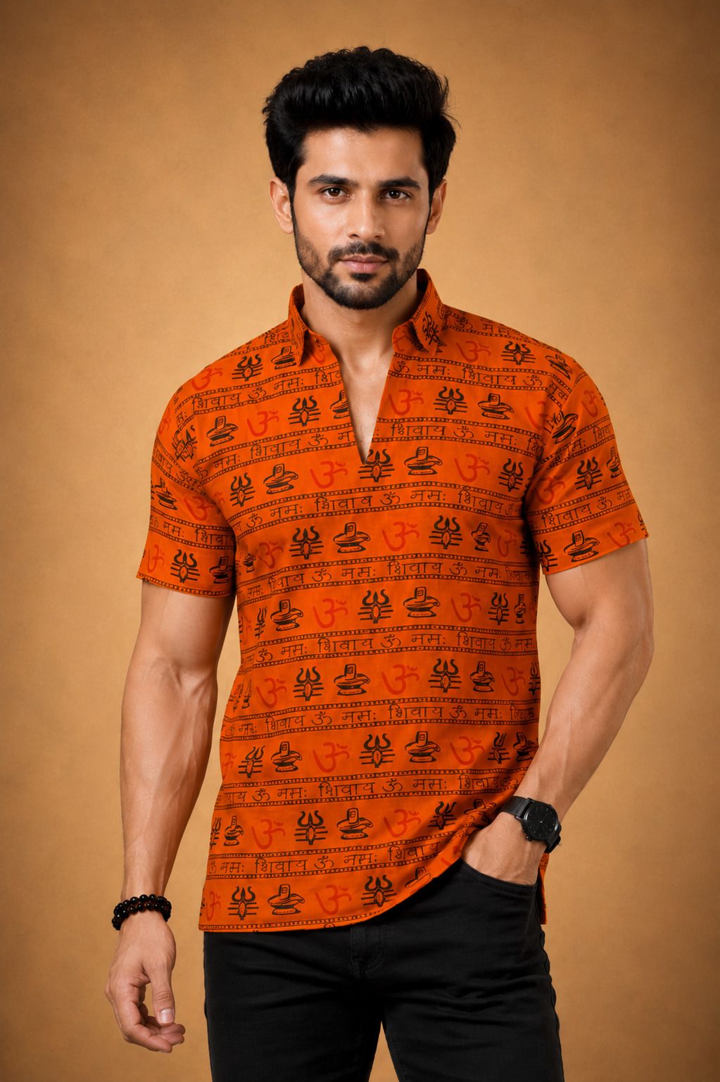 kipekee Printed Cotton Blend Straight Kurta for Men-picture-25