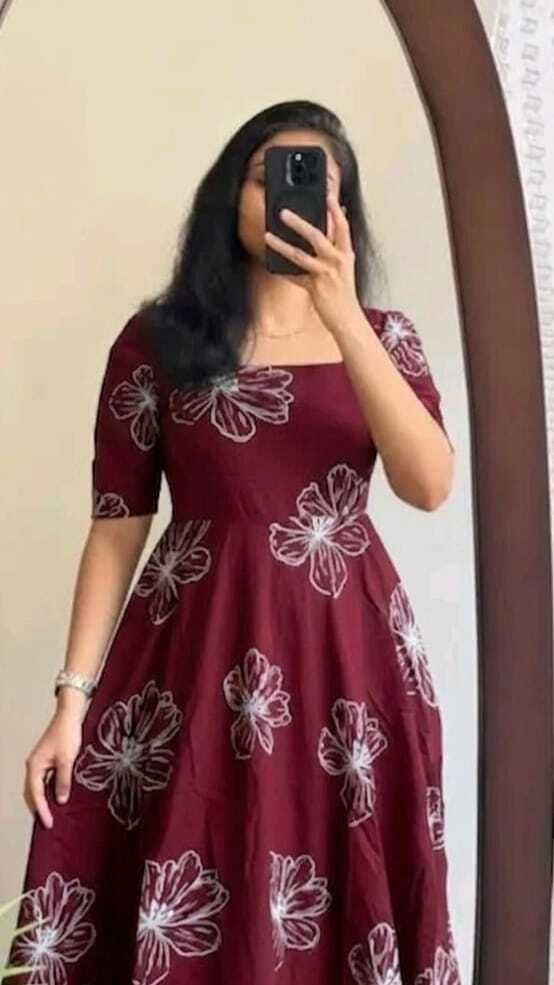 anseetaram Women Fit and Flare Maroon Midi/Calf Length Dress-picture-24